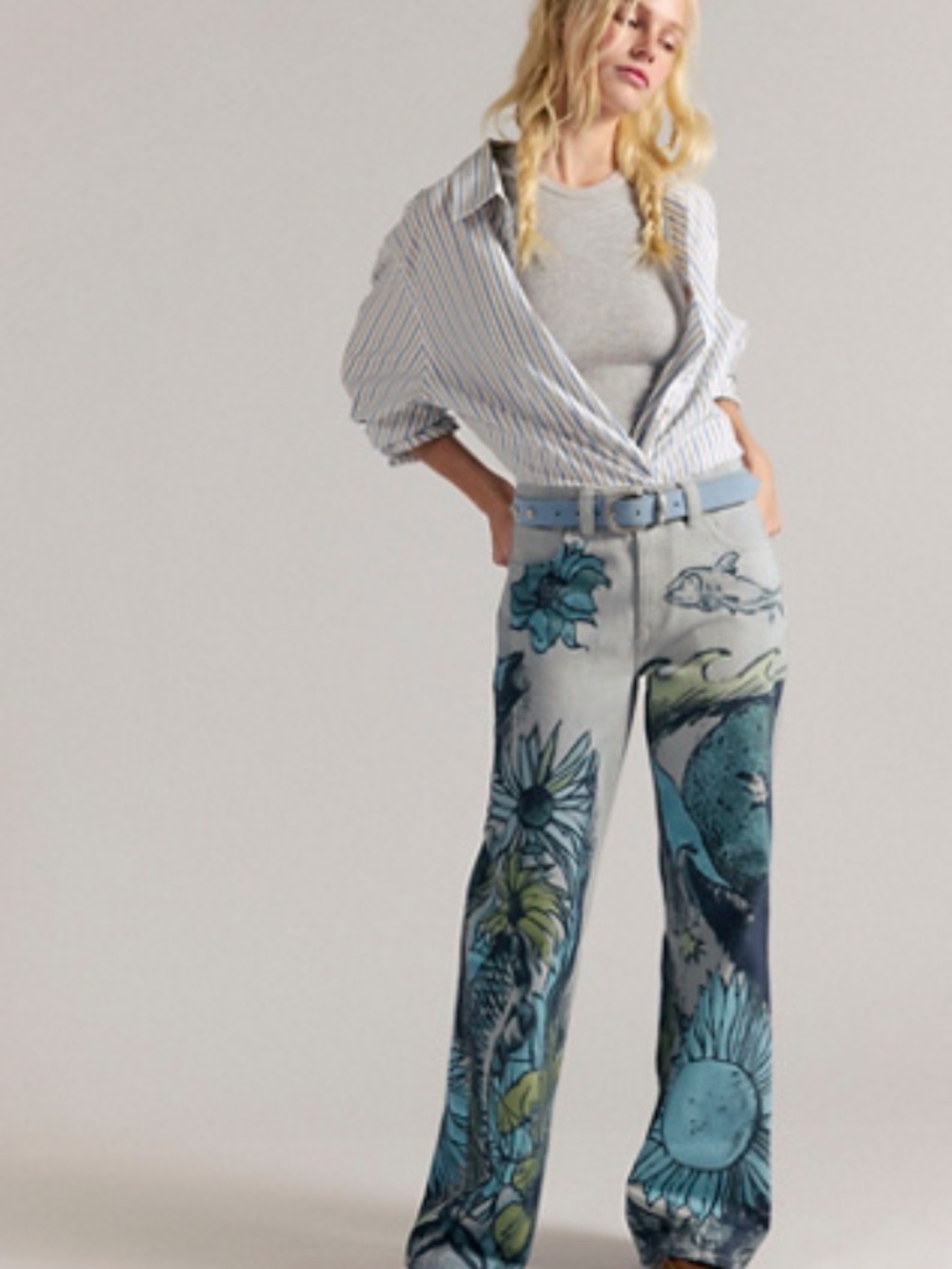NWT We The Free Tinsley Printed Jeans Seashore Combo Size 29 - Picture 3 of 7